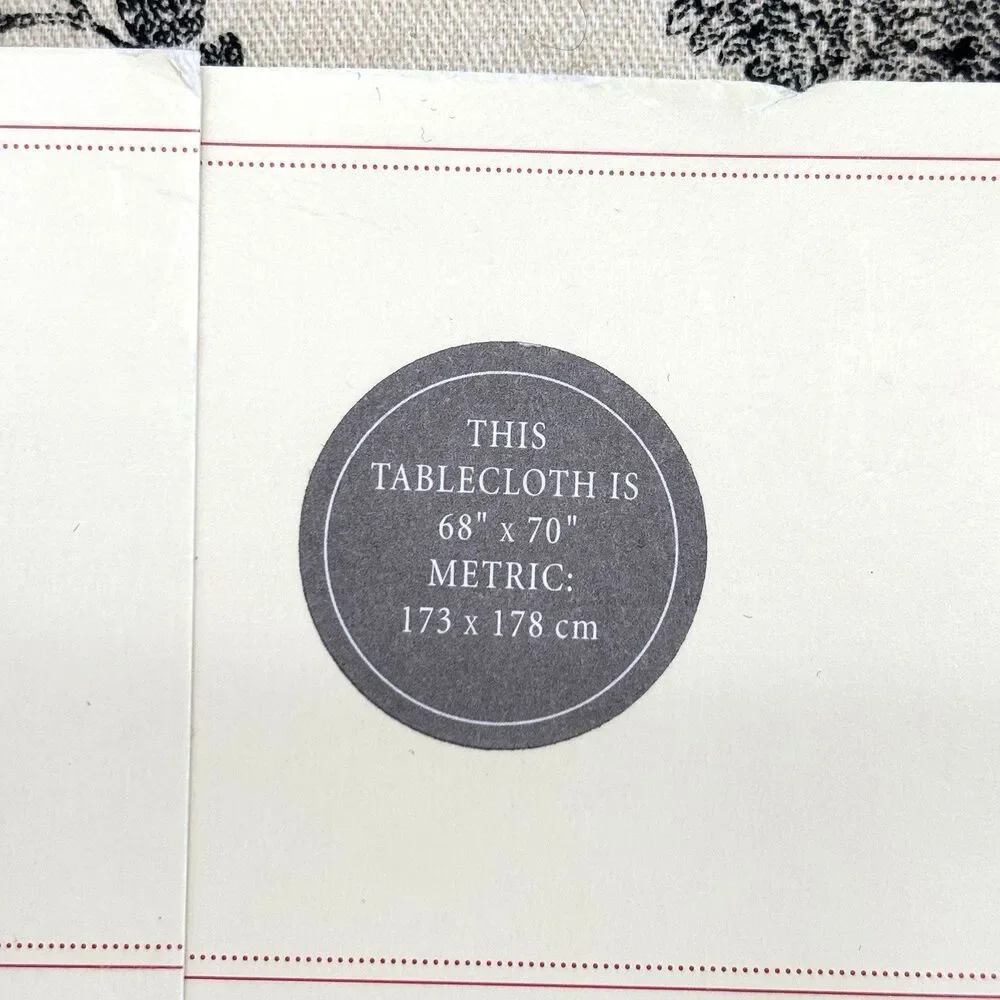 Williams-Sonoma Domaine Toile Tablecloth 68” x 70” Cream & Black NWT
